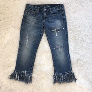 American Eagle jeans with fringe 👖